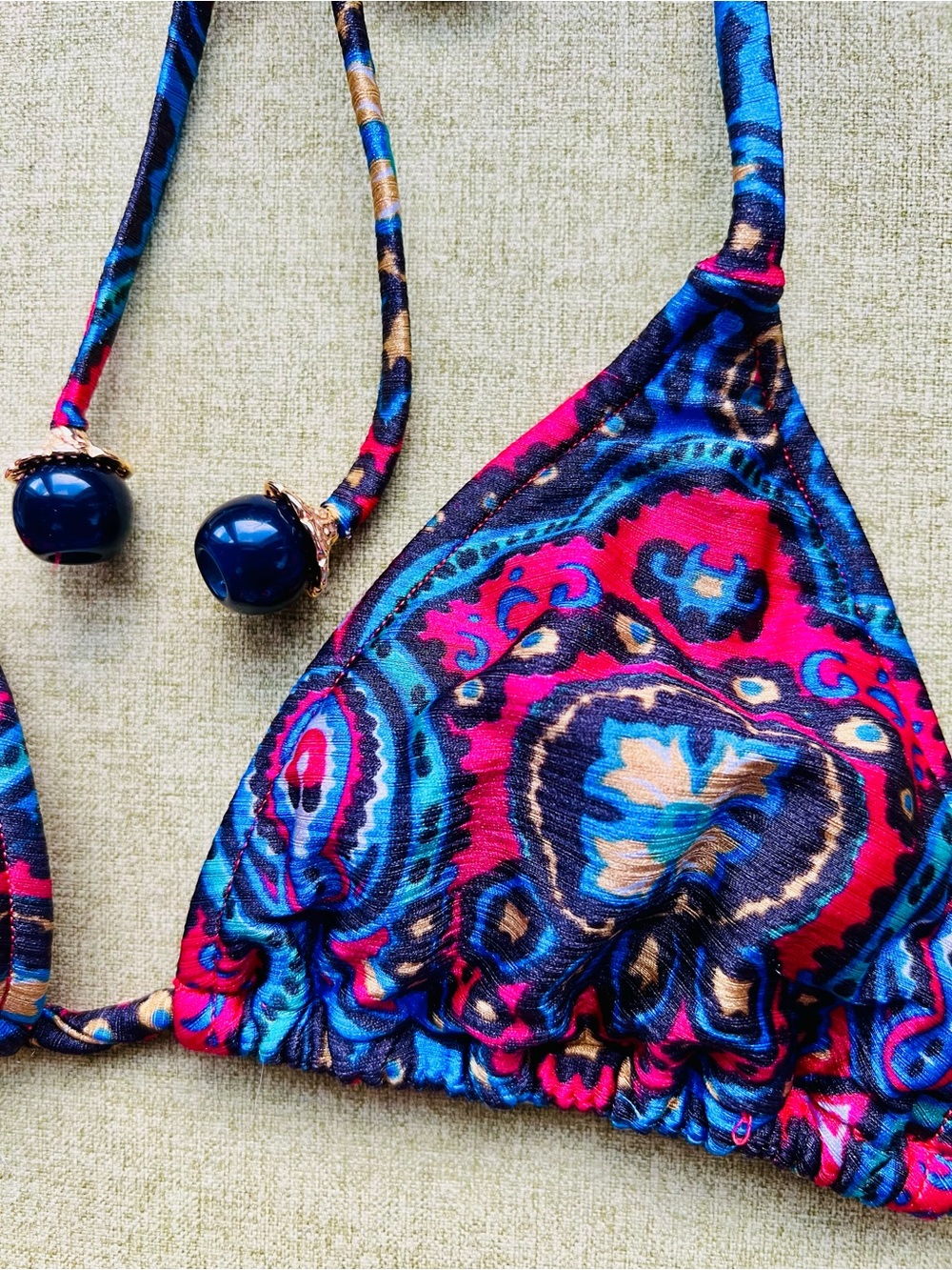 Salinas Vibrant Paisley Bikini in Pink & Blue - Picture 4 of 7